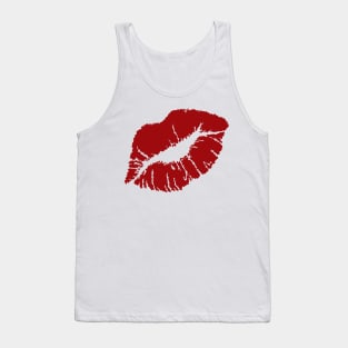 KISSING LIPS-DARK RED Tank Top